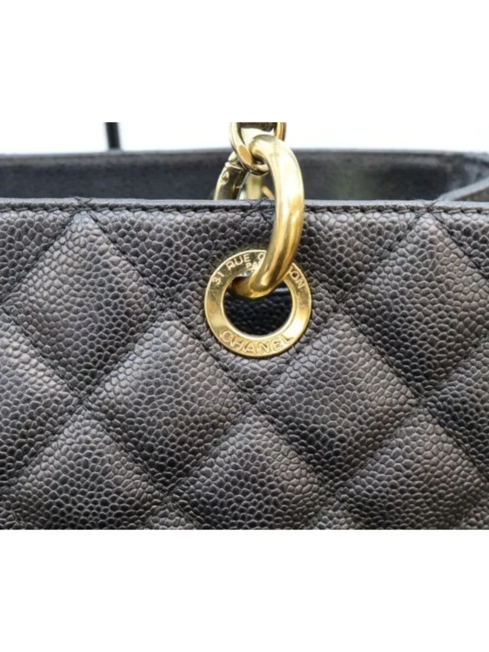 Chanel Black Caviar Gold Grand Shopping Tote GST
